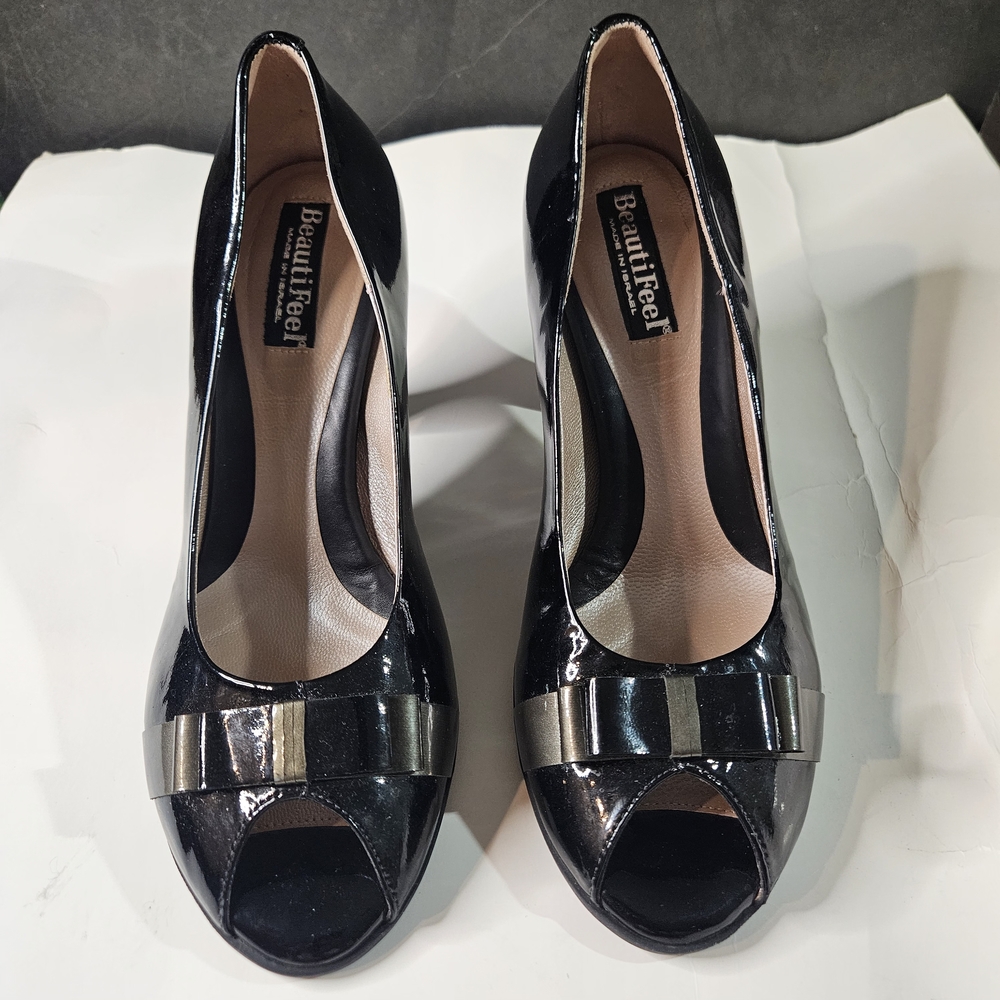 Beautifeel Black Peep Toe Women's Shoes